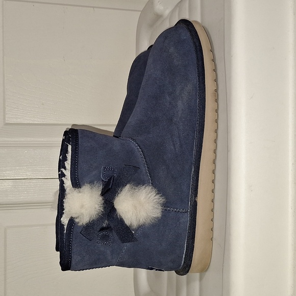 Koolaburra by UGG suede faux fur lined ankle booties - 10 - blue - Picture 5 of 8